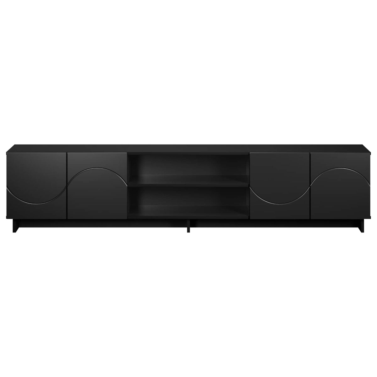 Βάση TV 180 x 34,5 x 40 εκ. Μαύρο Επεξεργασμένο Ξύλο