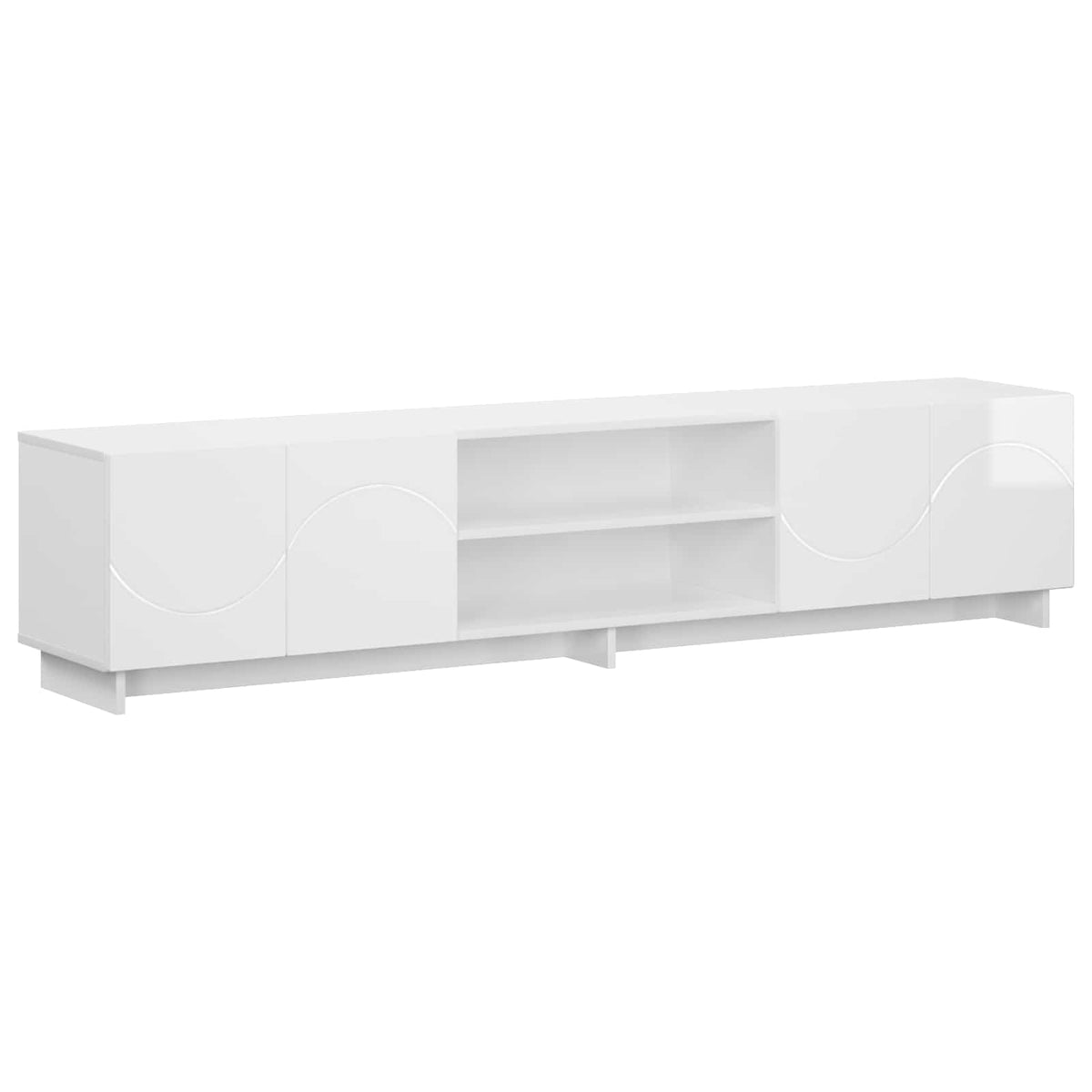 Βάση TV 180 x 34,5 x 40 εκ. Γυαλιστερό Λευκό Επεξεργασμένο Ξύλο