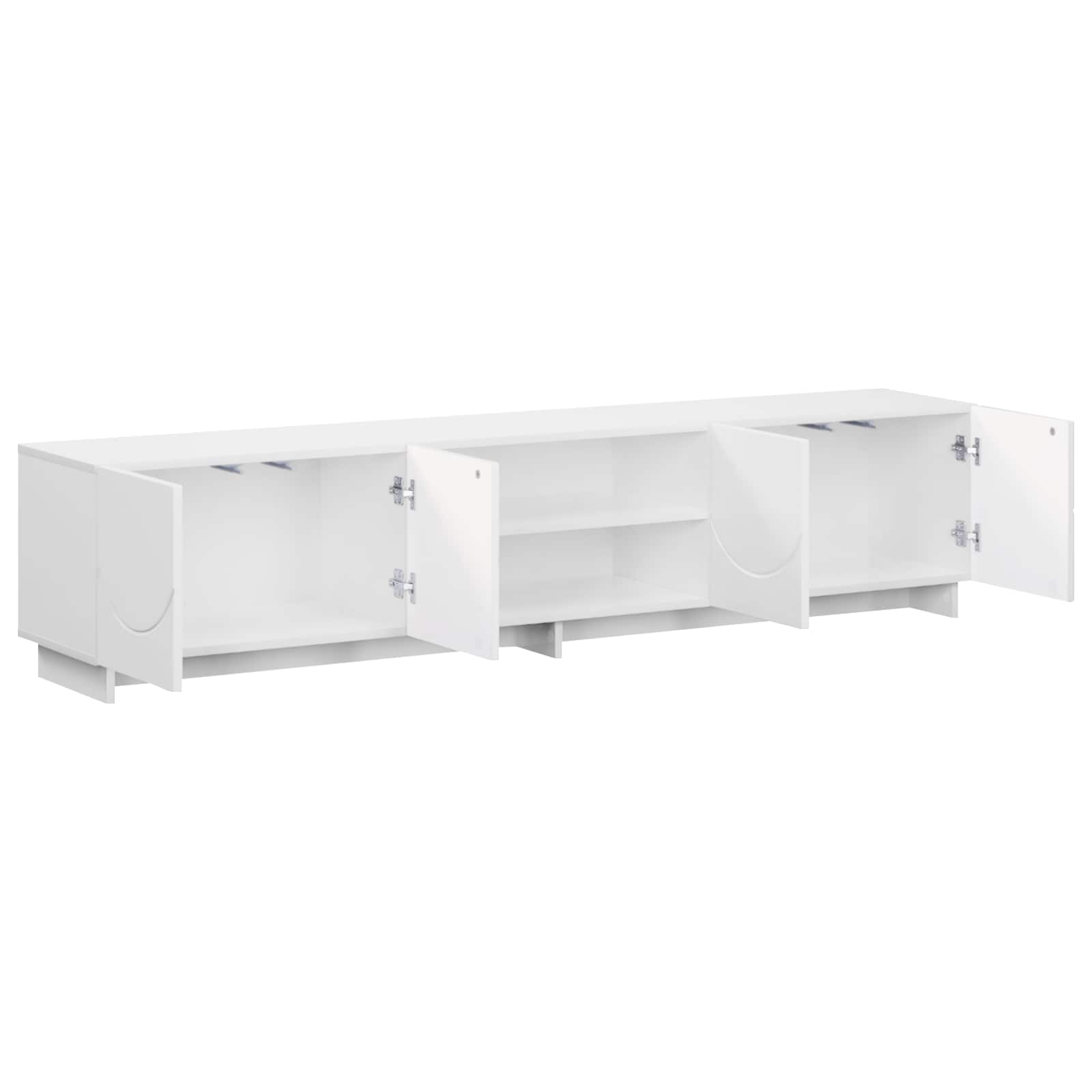 Βάση TV 180 x 34,5 x 40 εκ. Γυαλιστερό Λευκό Επεξεργασμένο Ξύλο