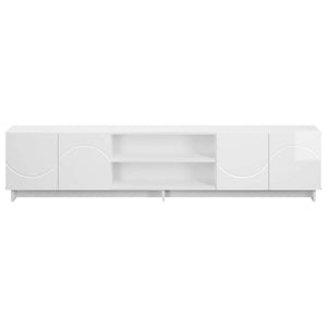 Βάση TV 180 x 34,5 x 40 εκ. Γυαλιστερό Λευκό Επεξεργασμένο Ξύλο