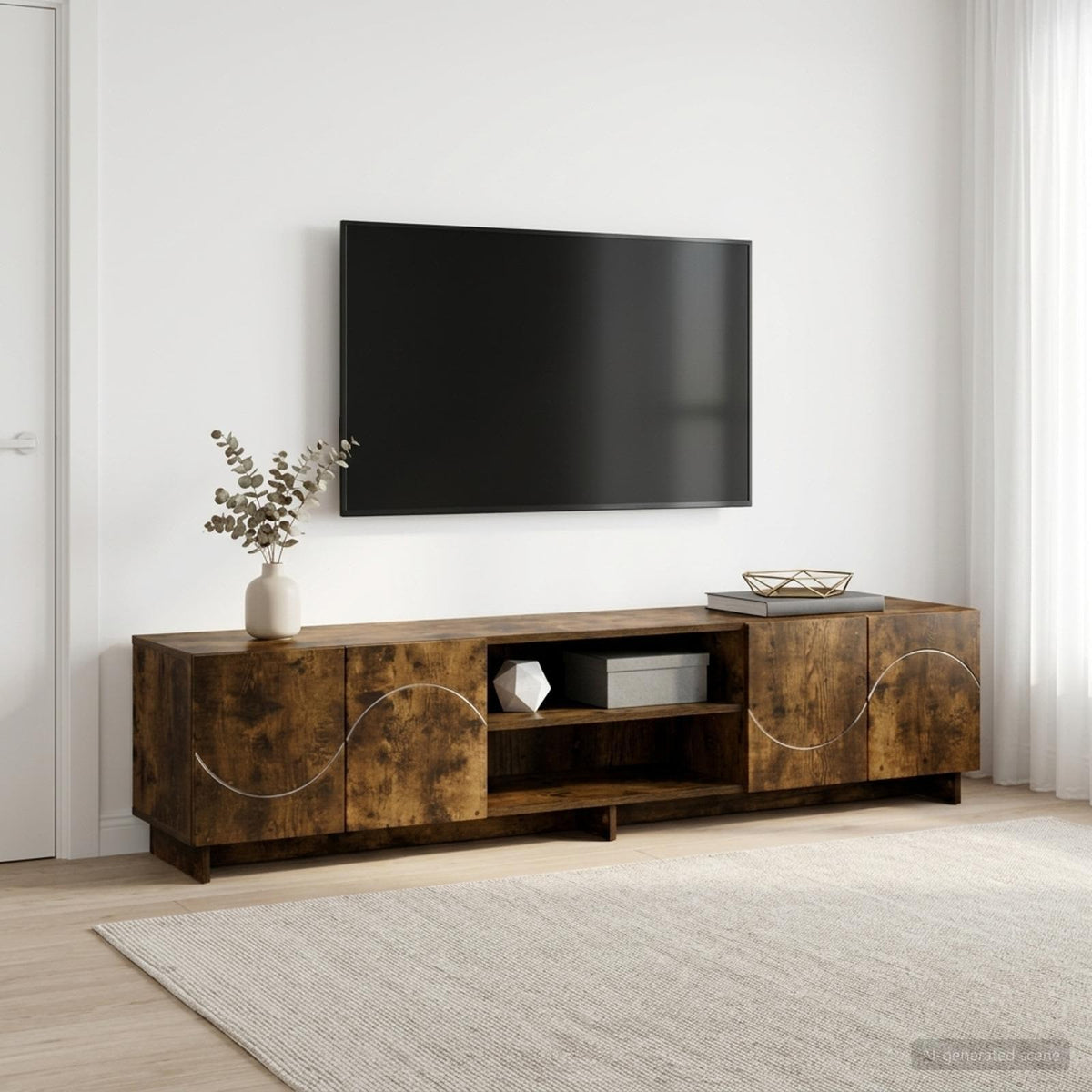 Βάση TV 180 x 34,5 x 40 εκ. Καπνισμένο Ξύλο Δρυός
