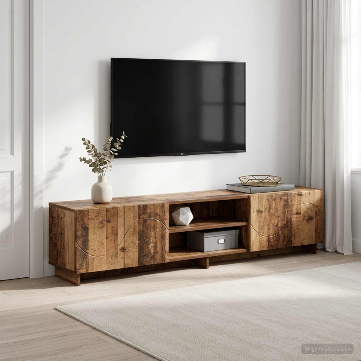 Βάση TV 180 x 34,5 x 40 εκ. Παλαιωμένο ξύλο Επεξεργασμένο Ξύλο