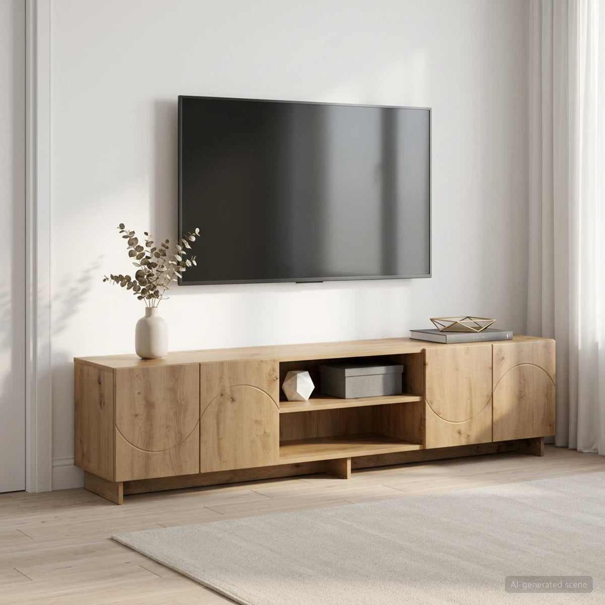 Βάση TV 180 x 34,5 x 40 εκ. Artisan Δρυς Επεξεργασμένο Ξύλο - Pakobazaar