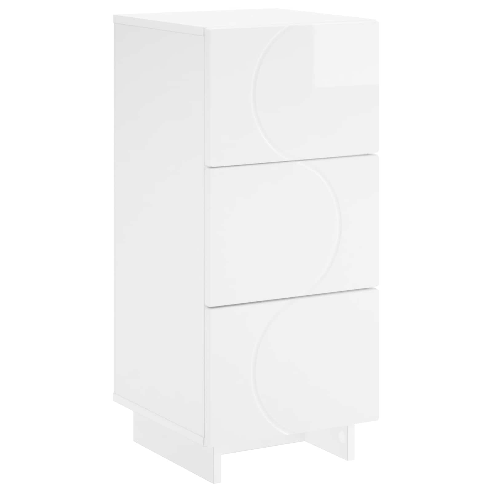 Μπουφές Γυαλιστερό Λευκό 33,5 x 34,5 x 75 εκ. - Pakobazaar