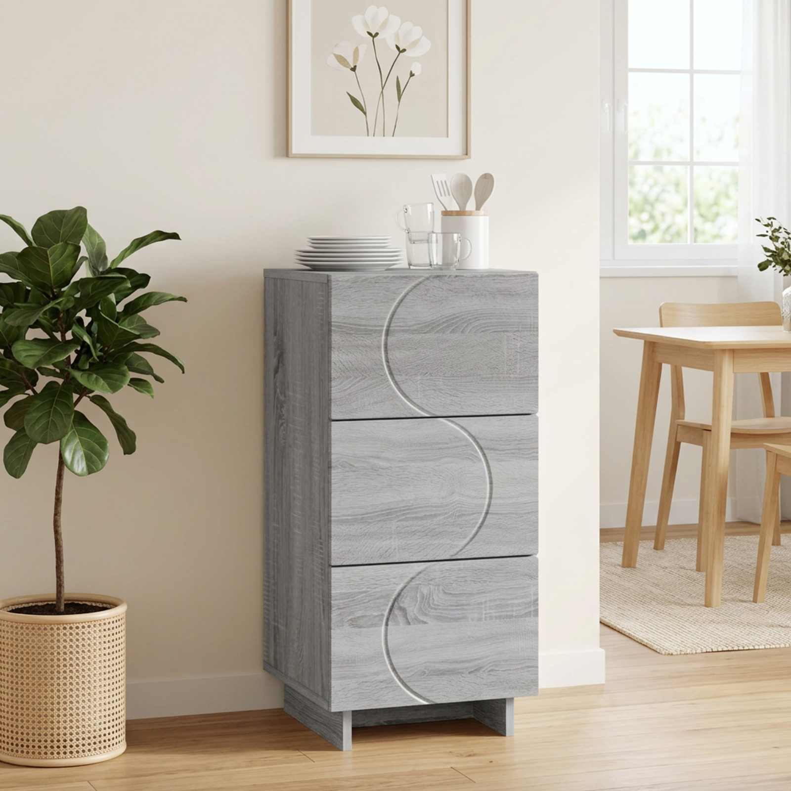 Μπουφές Γκρι Sonoma 33,5 x 34,5 x 75 εκ. Επεξεργασμένο Ξύλο - Pakobazaar