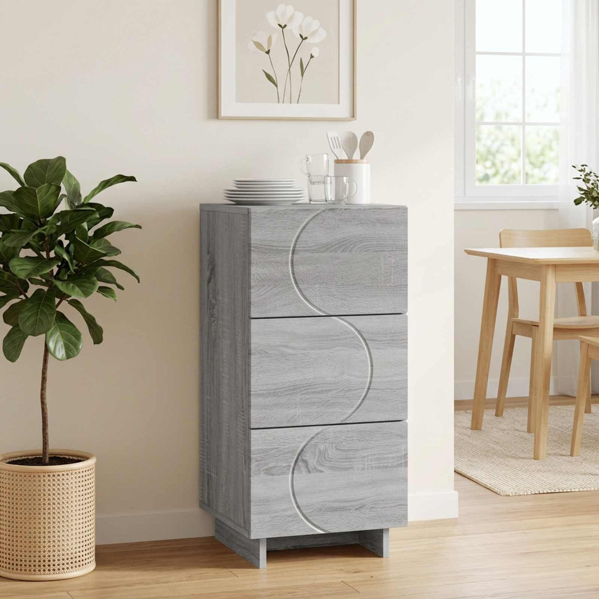 Μπουφές Γκρι Sonoma 33,5 x 34,5 x 75 εκ. Επεξεργασμένο Ξύλο - Pakobazaar