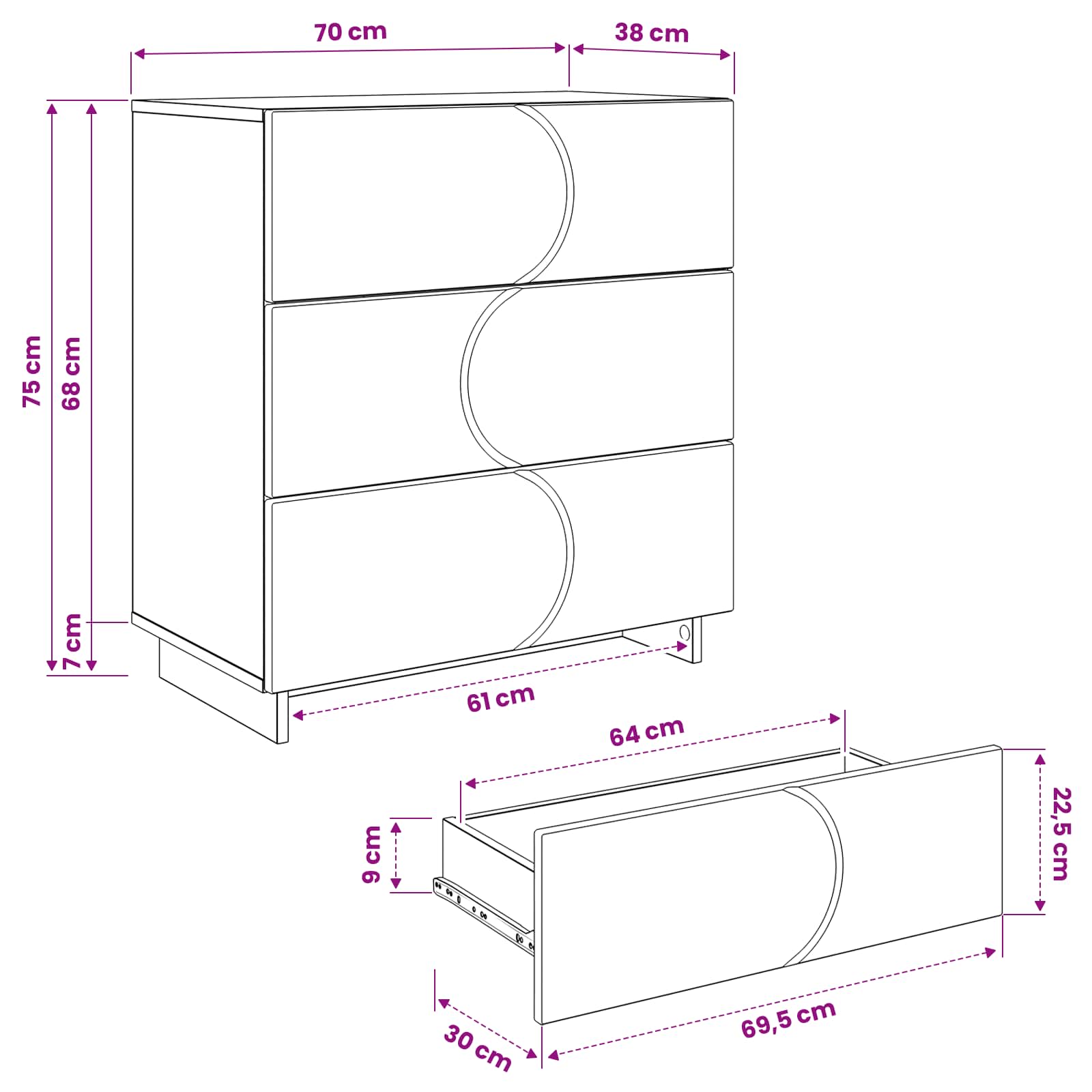 Μπουφές Sonoma Δρυς 70 x 38 x 75 εκ. Επεξεργασμένο Ξύλο - Pakobazaar