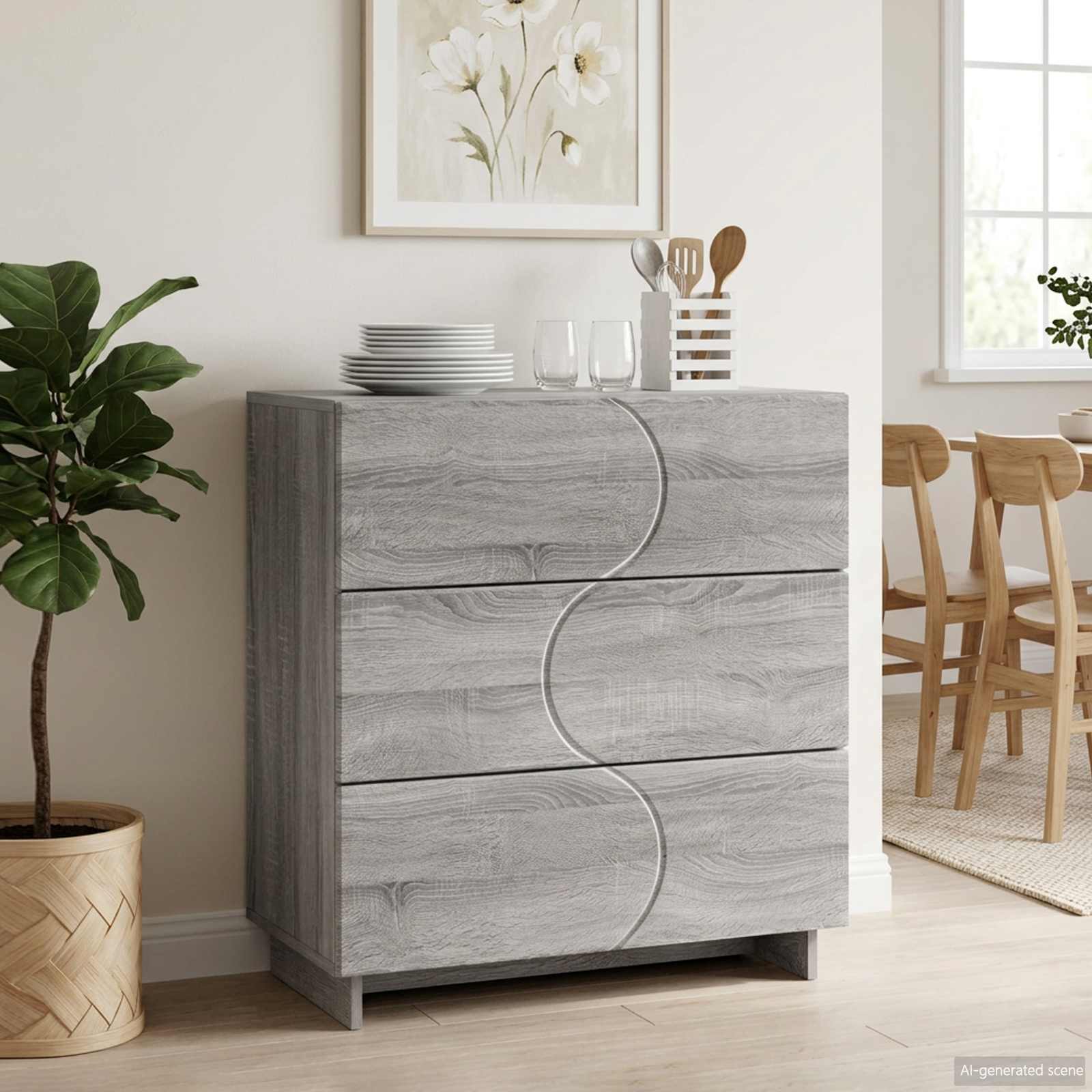 Μπουφές Γκρι Sonoma 70 x 38 x 75 εκ. Επεξεργασμένο Ξύλο - Pakobazaar
