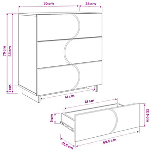 Μπουφές Artisan Δρυς 70 x 38 x 75 εκ. Επεξεργασμένο Ξύλο - Pakobazaar