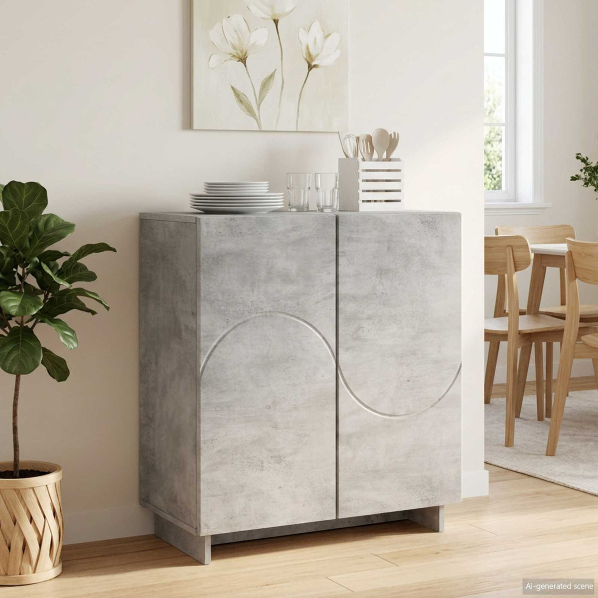Μπουφές Γκρι Σκυροδέματος 67 x 34,5 x 75 εκ. Επεξεργασμένο ξύλο - Pakobazaar