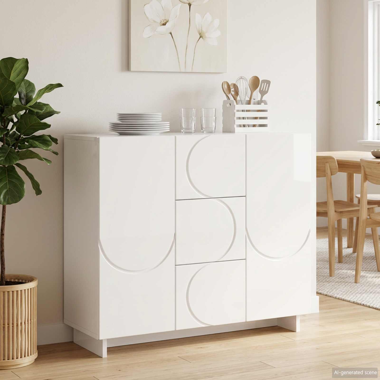 Πλαϊνό γραφείο Γυαλιστερό Λευκό 85.5 x 31 x 75 εκ. - Pakobazaar