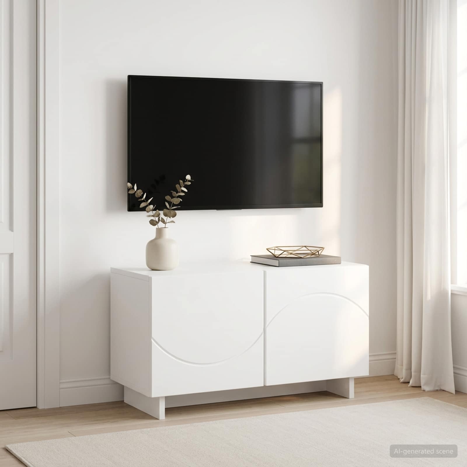 Βάση TV 60 x 34.5 x 40 cm Λευκό Επεξεργασμένο Ξύλο - Pakobazaar
