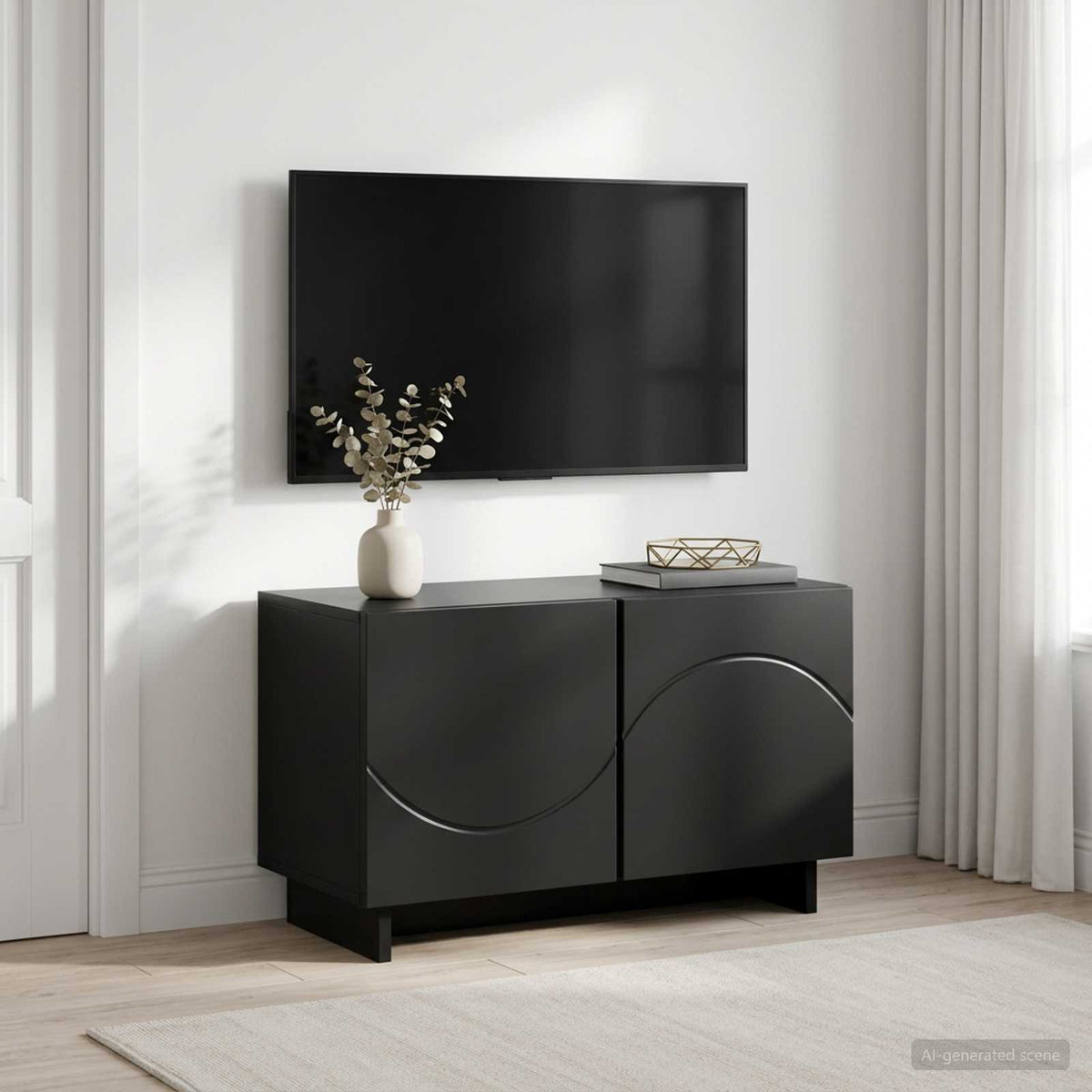 Βάση TV 60 x 34.5 x 40 cm Μαύρο Επεξεργασμένο Ξύλο