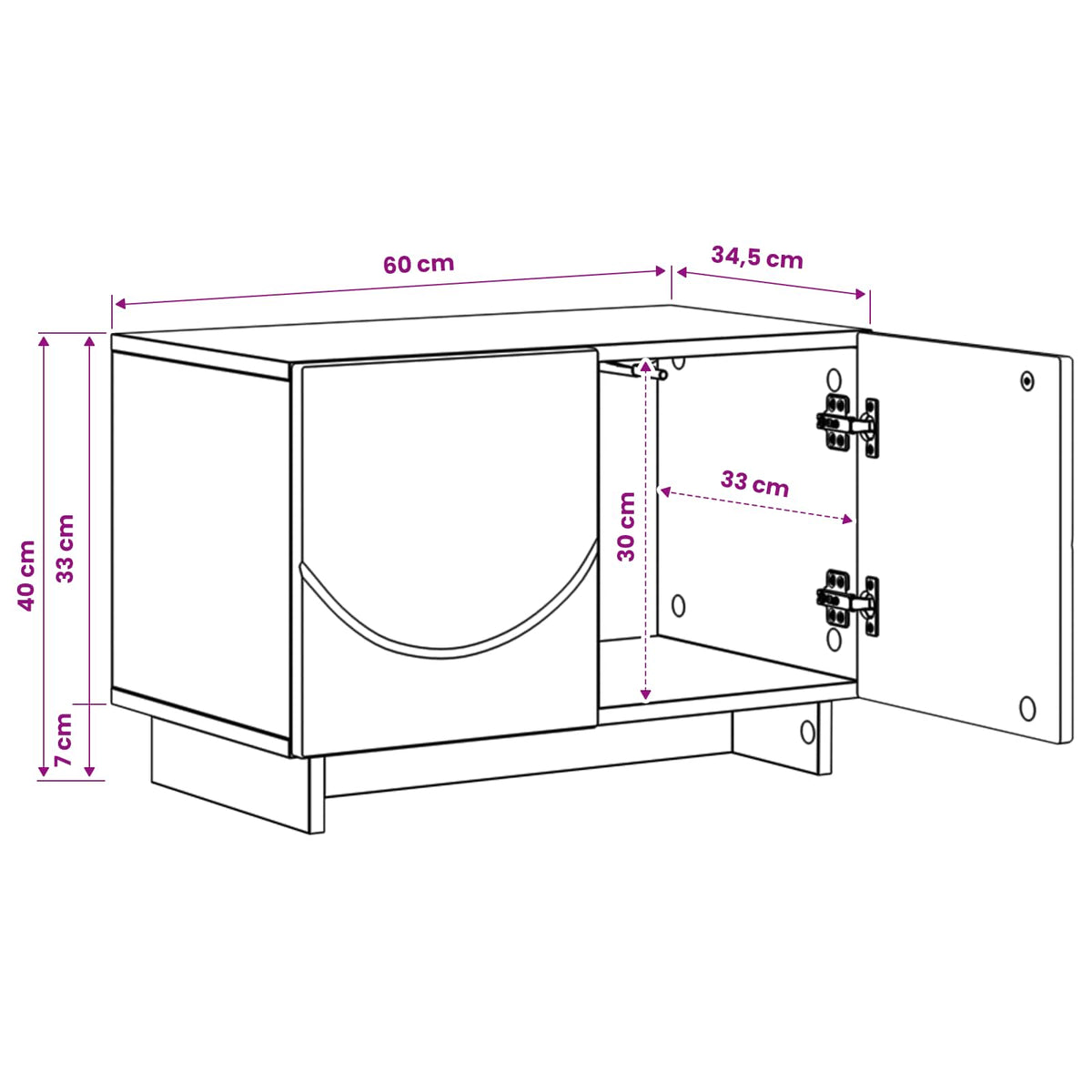 Βάση TV 60 x 34.5 x 40 cm Sonoma Δρυς Επεξεργασμένο Ξύλο