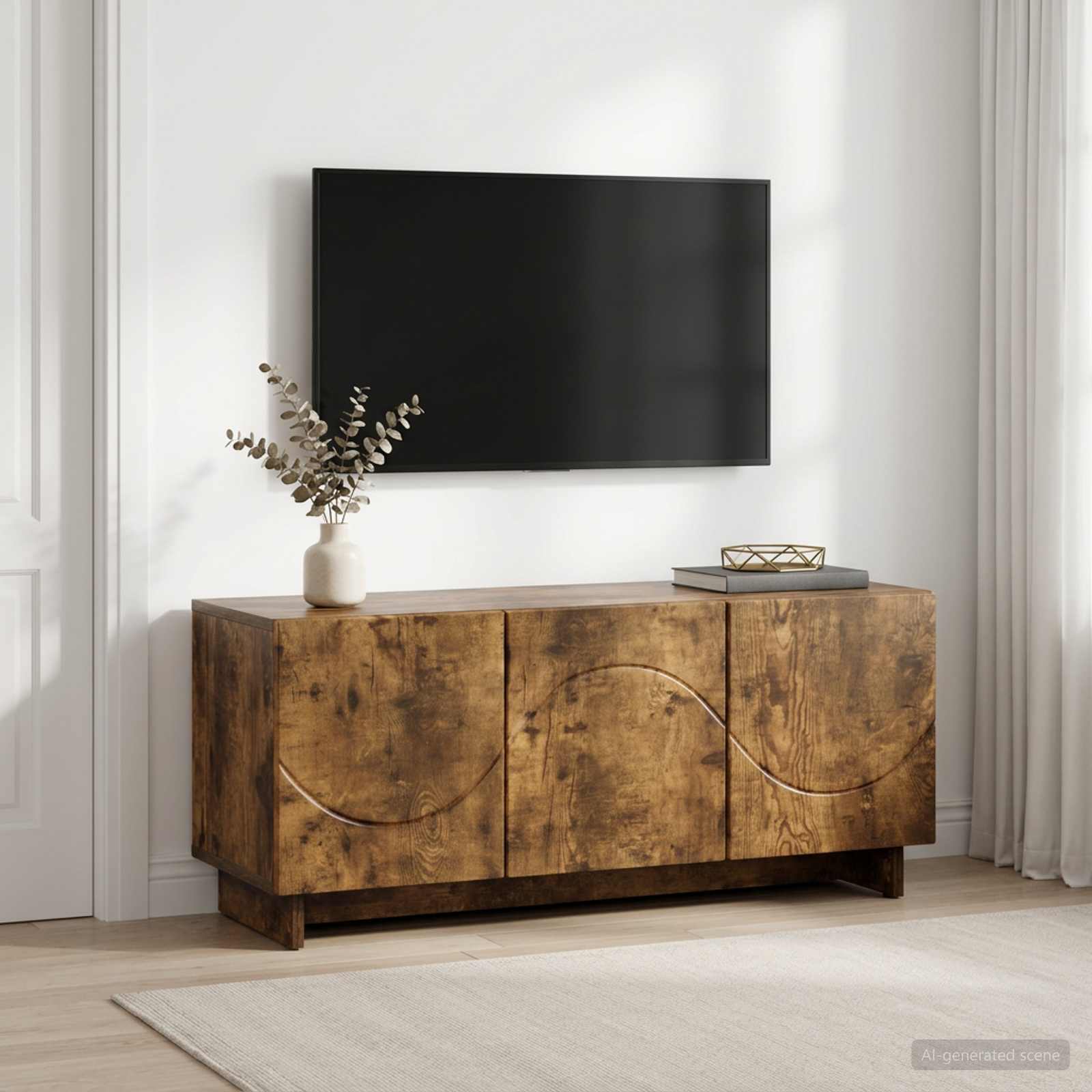 Βάση TV 90 x 34.5 x 40 cm Καπνισμένο Ξύλο Δρυός - Pakobazaar
