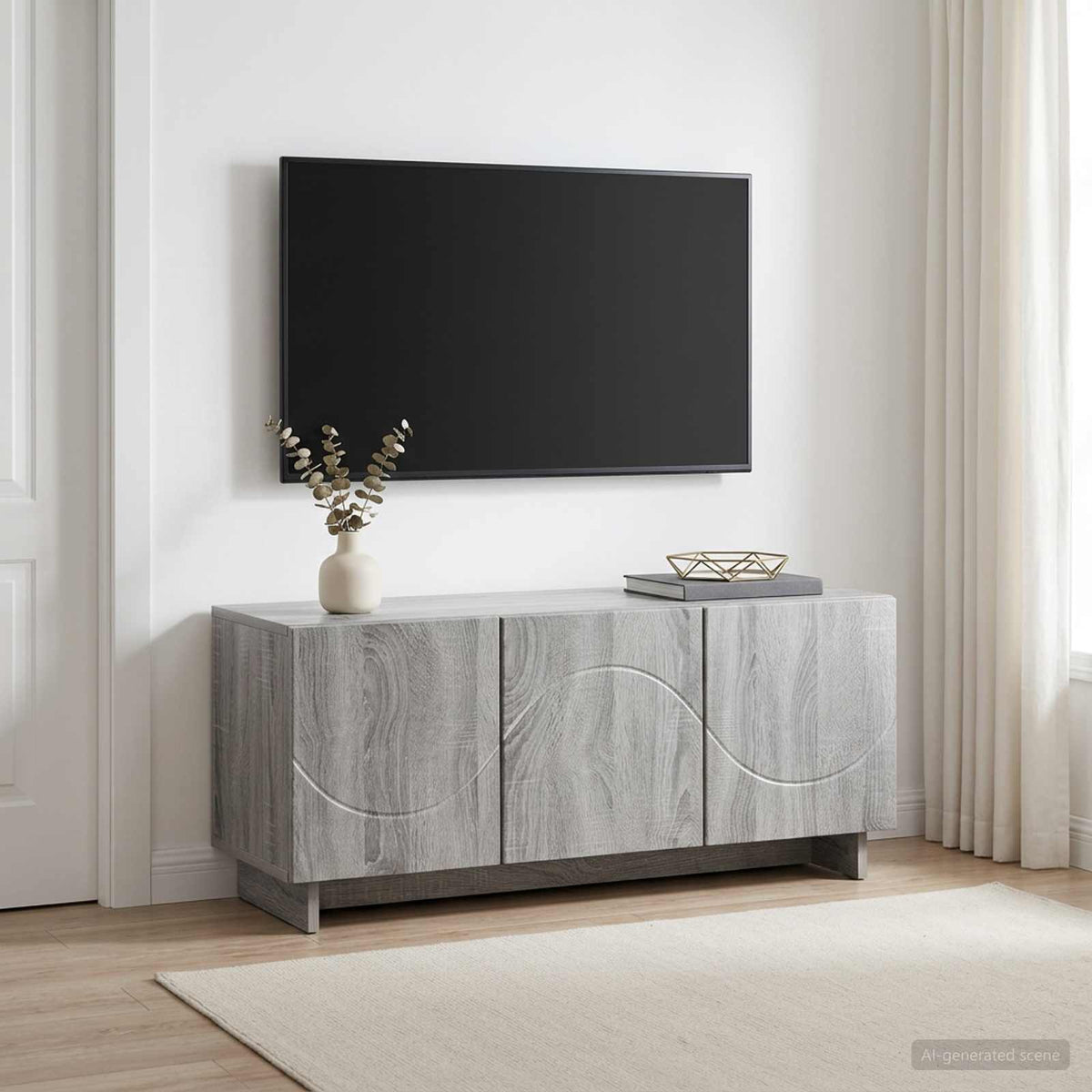 Βάση TV 90 x 34.5 x 40 cm Γκρι Sonoma Επεξεργασμένο Ξύλο - Pakobazaar