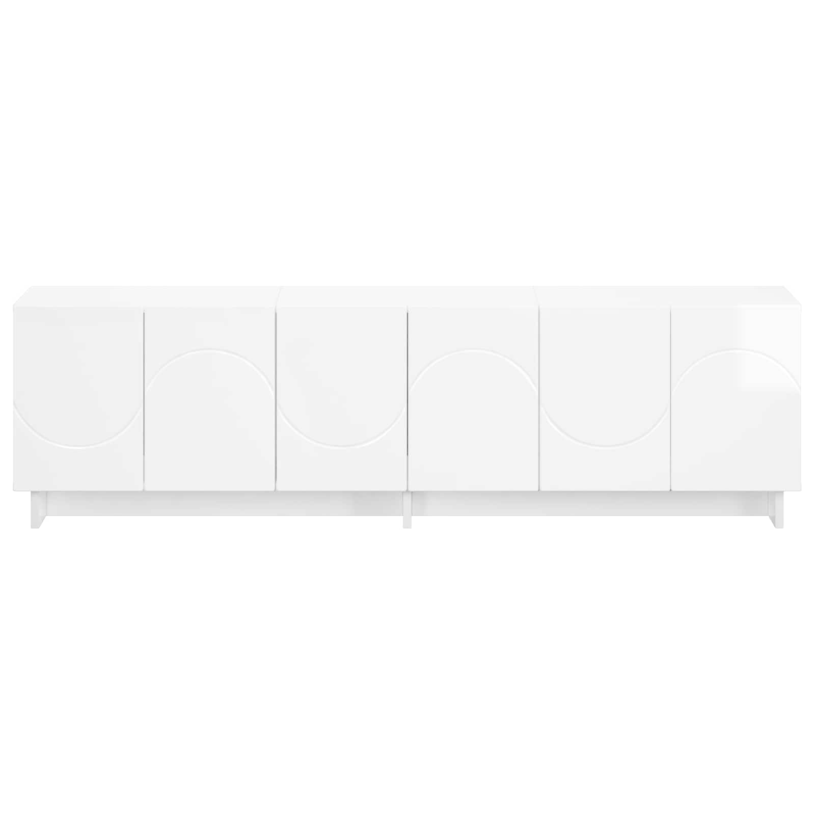 Βάση TV 140 x 34.5 x 40 cm Γυαλιστερό Λευκό Επεξεργασμένο Ξύλο