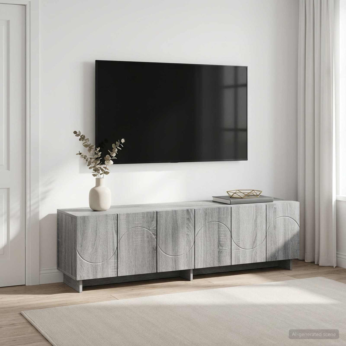 Βάση TV 140 x 34.5 x 40 cm Γκρι Sonoma Επεξεργασμένο Ξύλο