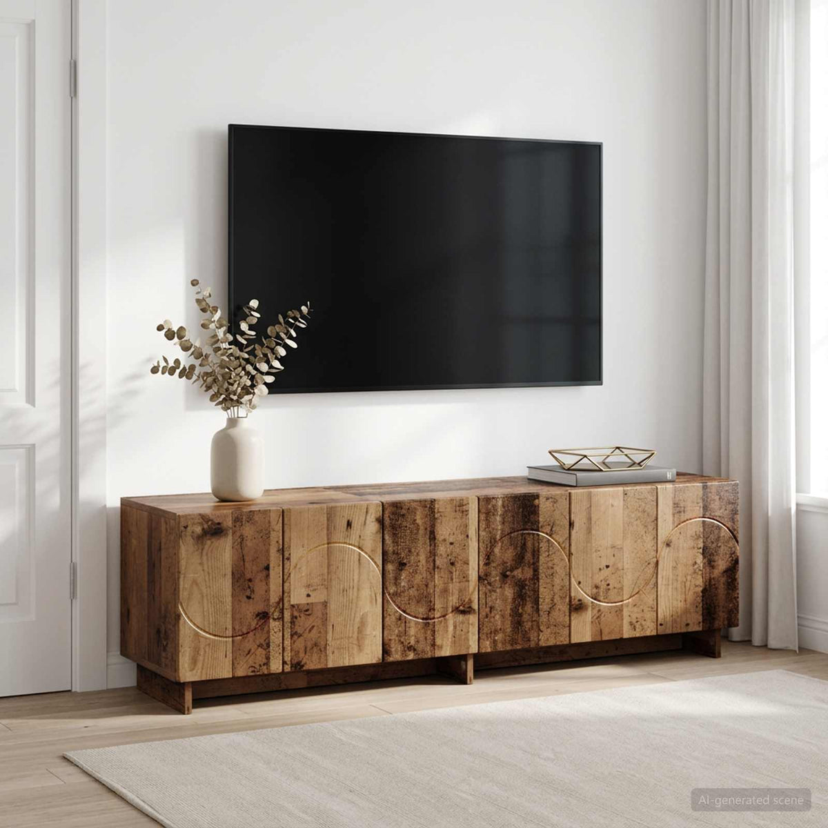 Βάση TV 140 x 34.5 x 40 cm Παλαιωμένο ξύλο Επεξεργασμένο Ξύλο - Pakobazaar