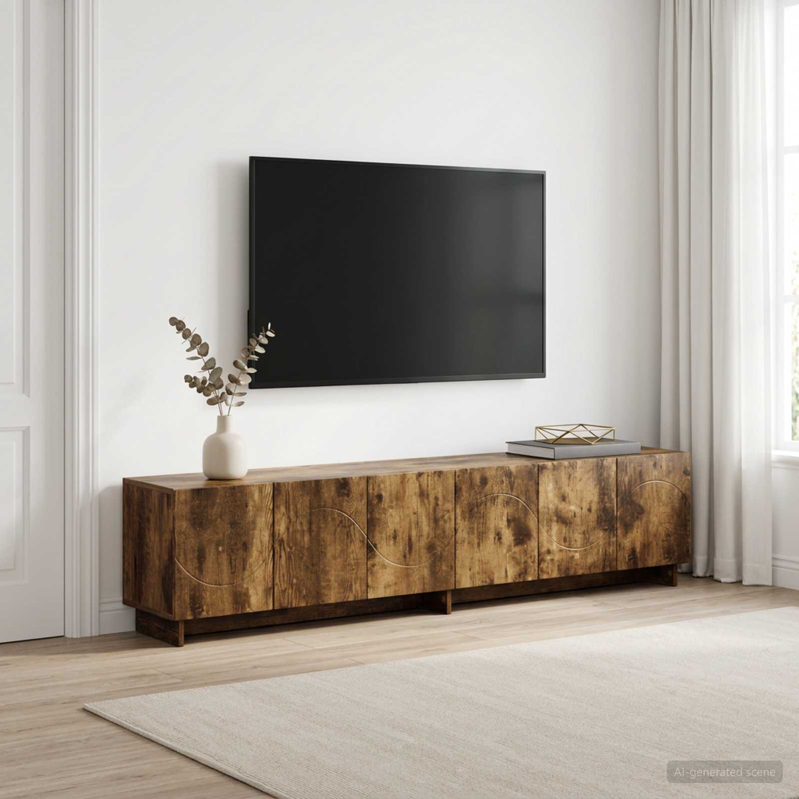 Βάση TV 180 x 34,5 x 40 cm Καπνισμένο Ξύλο Δρυός