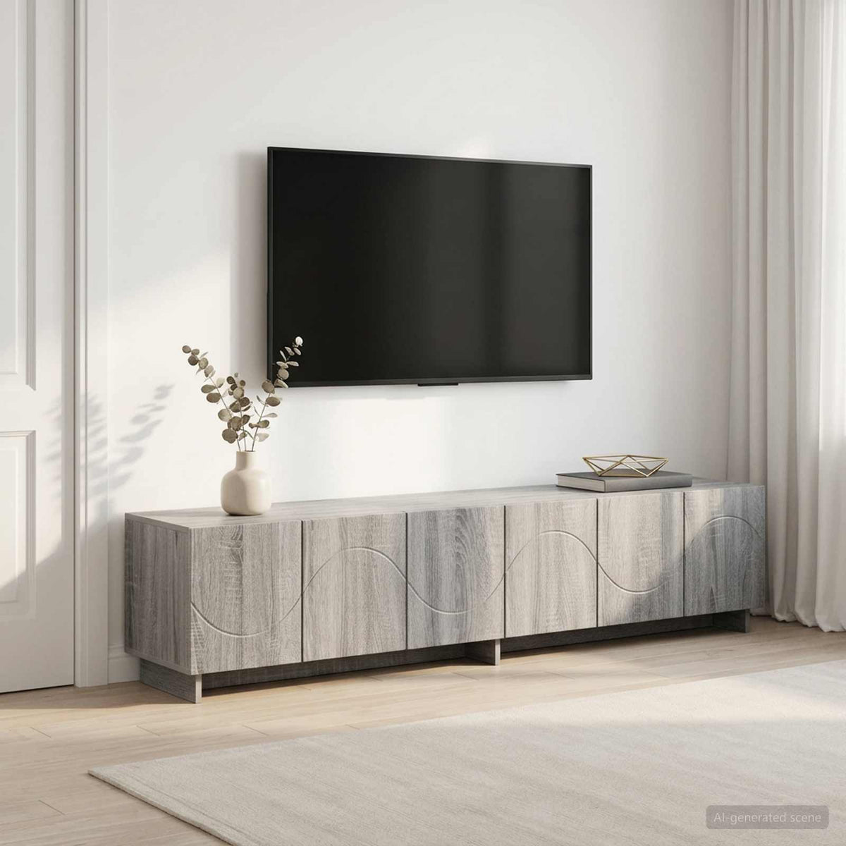 Βάση TV 180 x 34,5 x 40 cm Γκρι Sonoma Επεξεργασμένο Ξύλο