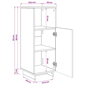 Ντουλάπι μπάνιου Μαύρο 36,5 x 38 x 95 cm Επεξεργασμένο Ξύλο - Pakobazaar