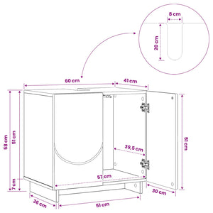 Έπιπλο μπάνιου Λευκό 60 x 41 x 58 cm Επεξεργασμένο Ξύλο