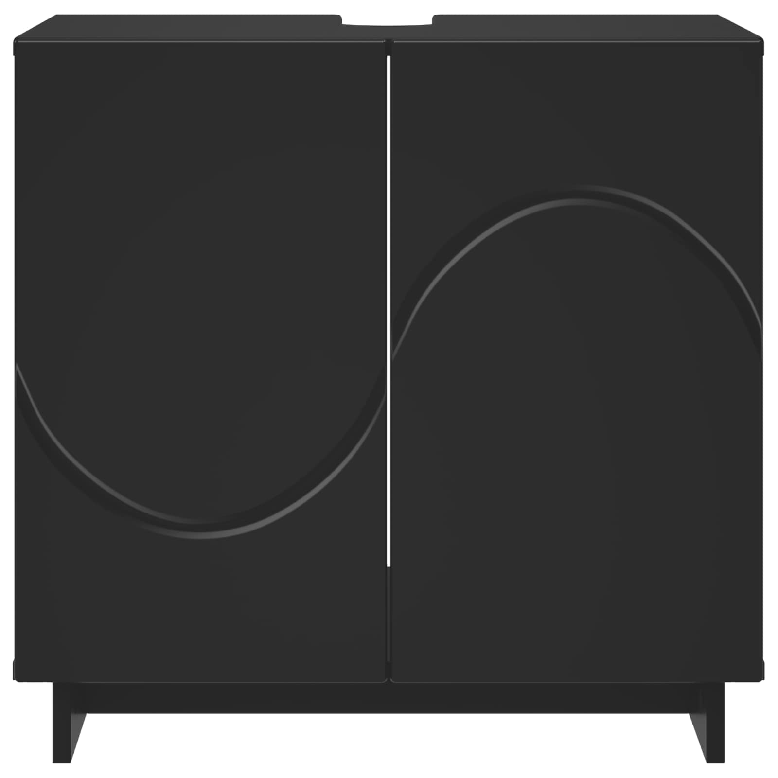Έπιπλο μπάνιου Μαύρο 60 x 41 x 58 cm Επεξεργασμένο Ξύλο - Pakobazaar