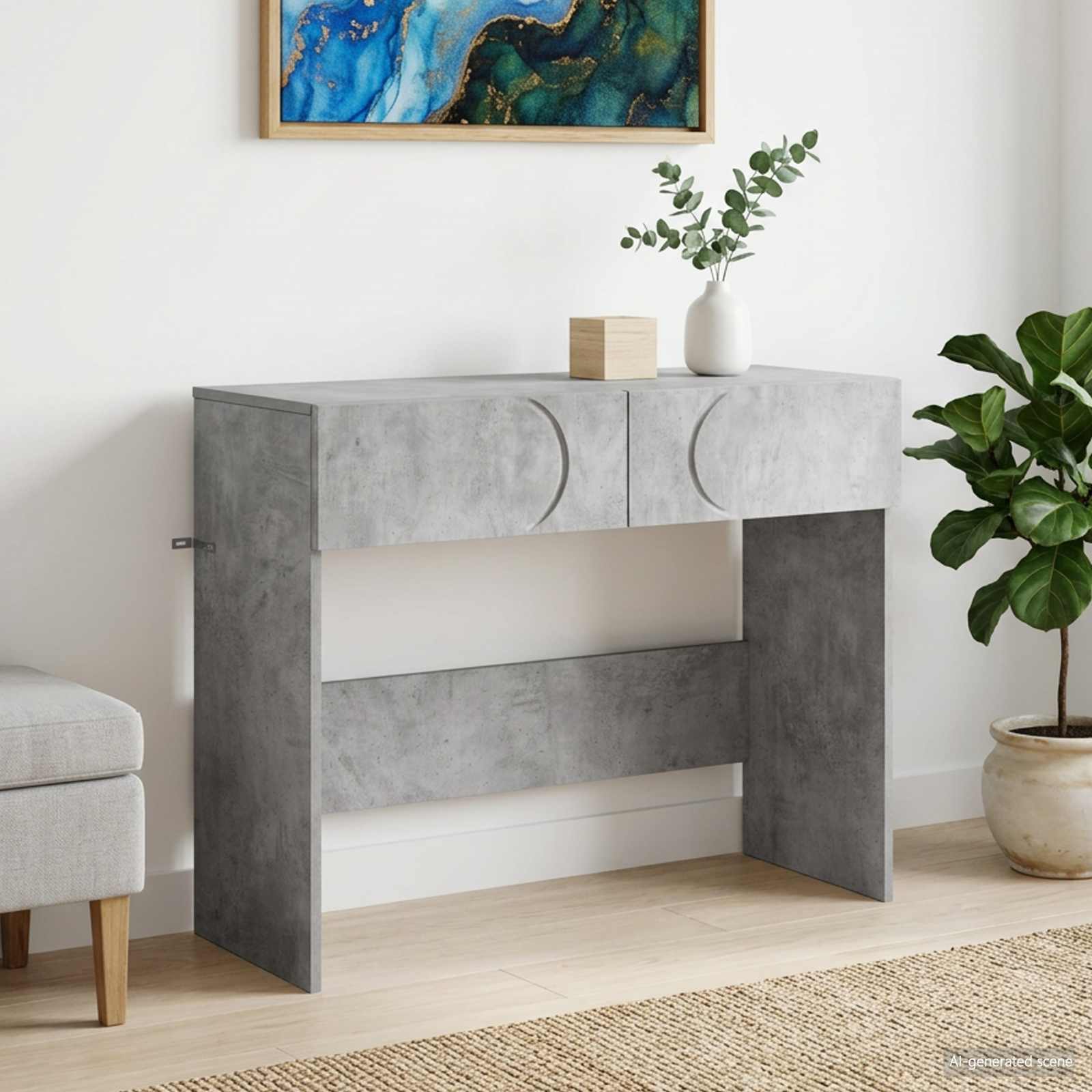 Τραπέζι κονσόλας Γκρι Σκυροδέματος 96,5 x 38 x 75 εκ.