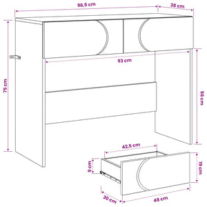 Τραπέζι κονσόλας Γκρι Σκυροδέματος 96,5 x 38 x 75 εκ.