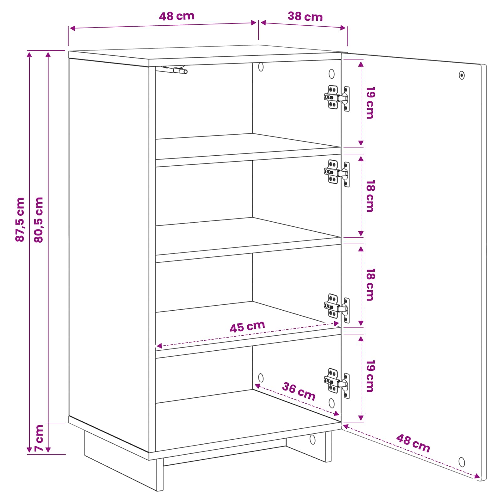 Ντουλάπα Παπουτσιών 48 x 38 x 87,5 εκ. Επεξεργασμένο Ξύλο