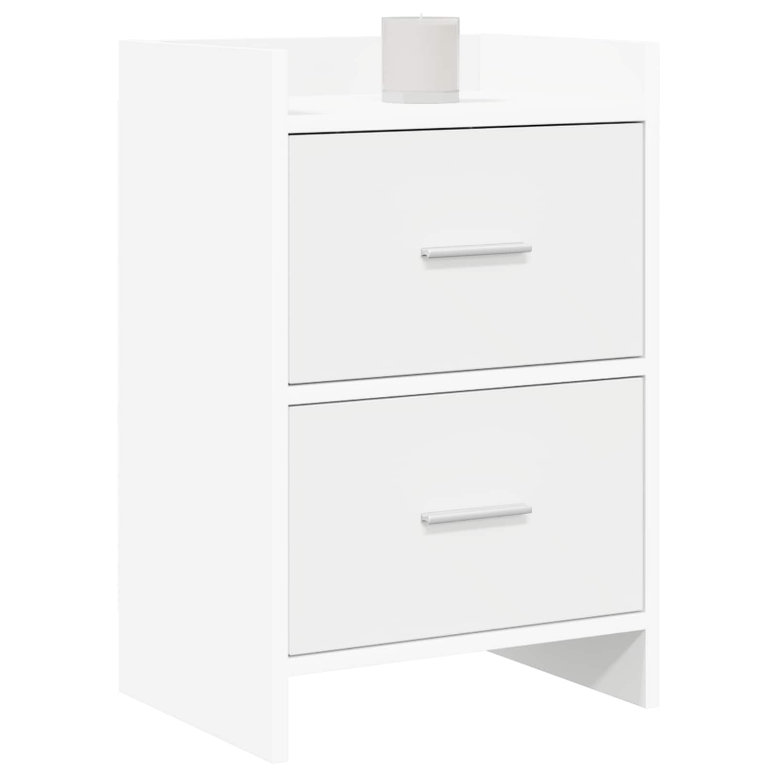 Κομοδίνα Λευκό 40 x 30 x 60 cm Επεξεργασμένο Ξύλο