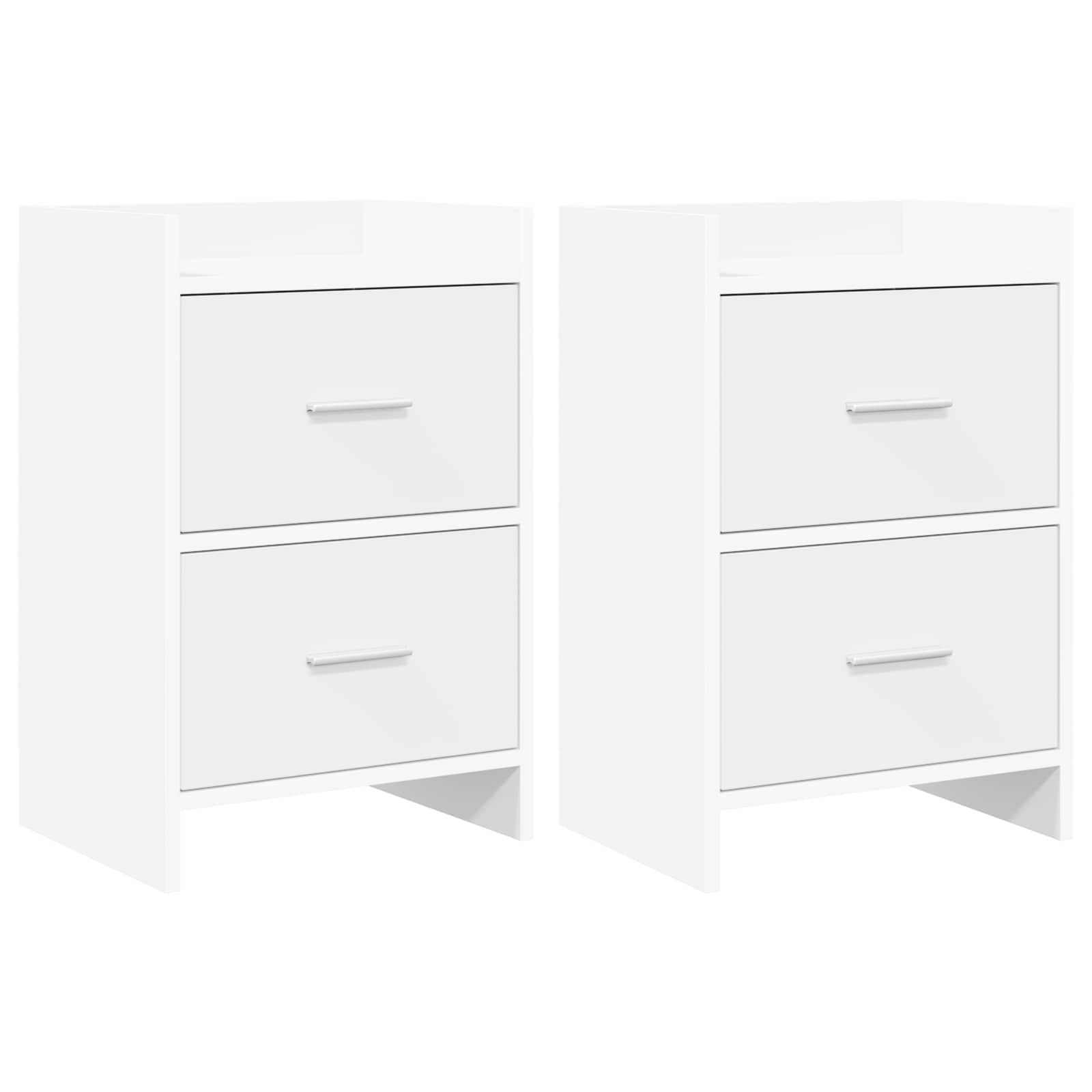 Κομοδίνα 2 pcs Λευκό 40 x 30 x 60 cm Επεξεργασμένο Ξύλο