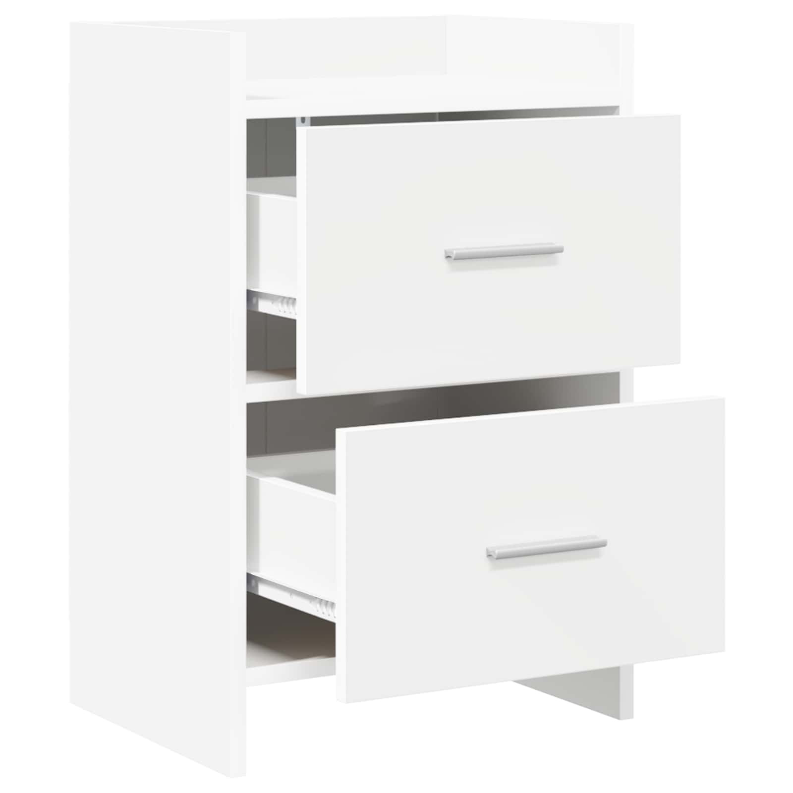Κομοδίνα 2 pcs Λευκό 40 x 30 x 60 cm Επεξεργασμένο Ξύλο