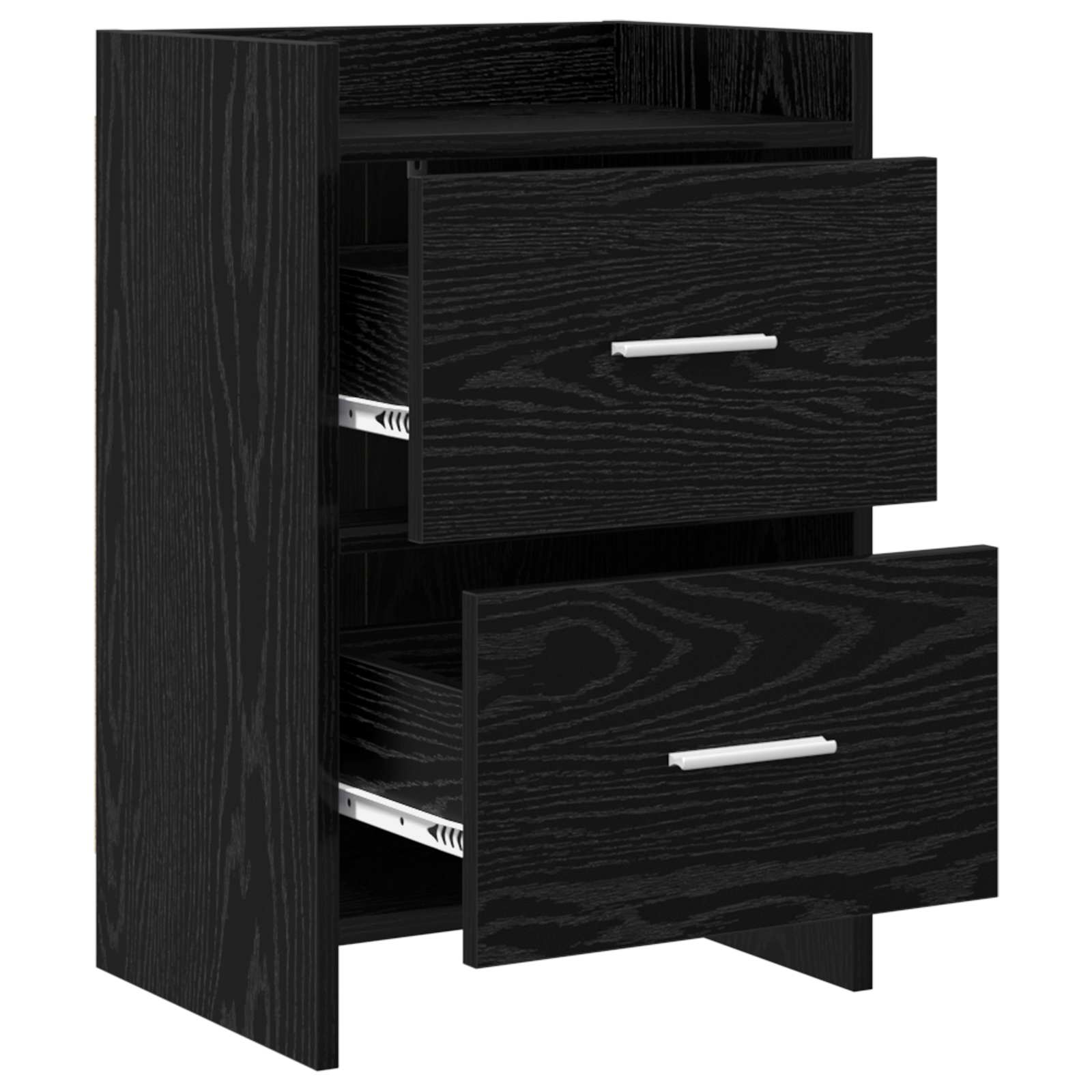 Κομοδίνα 2 pcs Μαύρη Δρυς 40 x 30 x 60 cm Επεξεργασμένο Ξύλο