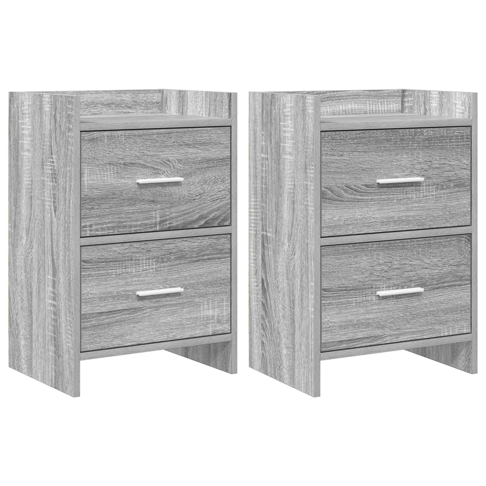 Κομοδίνα 2 pcs Γκρι Sonoma 40 x 30 x 60 cm Επεξεργασμένο Ξύλο