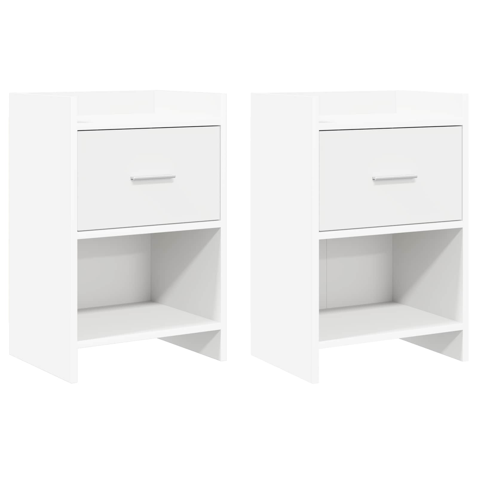 Κομοδίνα 2 pcs Λευκό 40 x 30 x 60 cm Επεξεργασμένο Ξύλο
