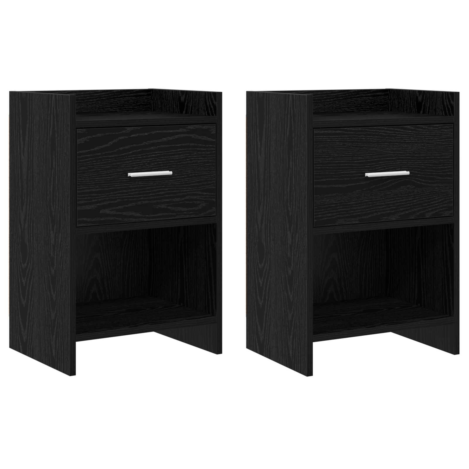 Κομοδίνα 2 pcs Μαύρη Δρυς 40 x 30 x 60 cm Επεξεργασμένο Ξύλο