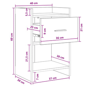Κομοδίνα 2 pcs Sonoma Δρυς 40 x 30 x 60 cm Επεξεργασμένο Ξύλο - Pakobazaar