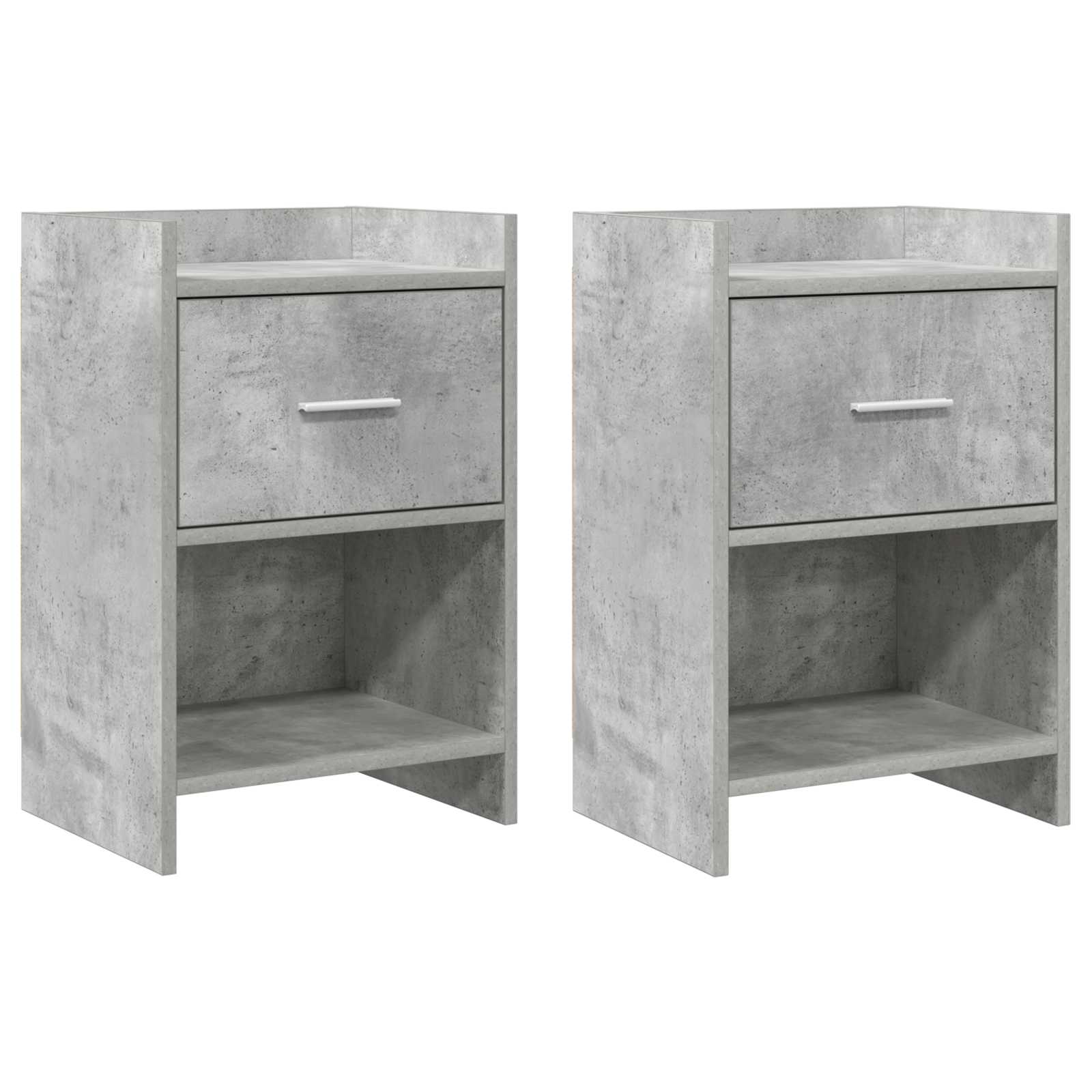 Κομοδίνα 2 pcs Γκρι Σκυροδέματος 40 x 30 x 60 cm