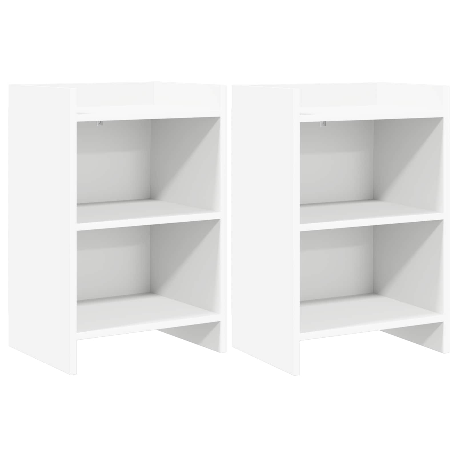 Κομοδίνα 2 pcs Λευκό 40 x 30 x 60 cm Επεξεργασμένο Ξύλο