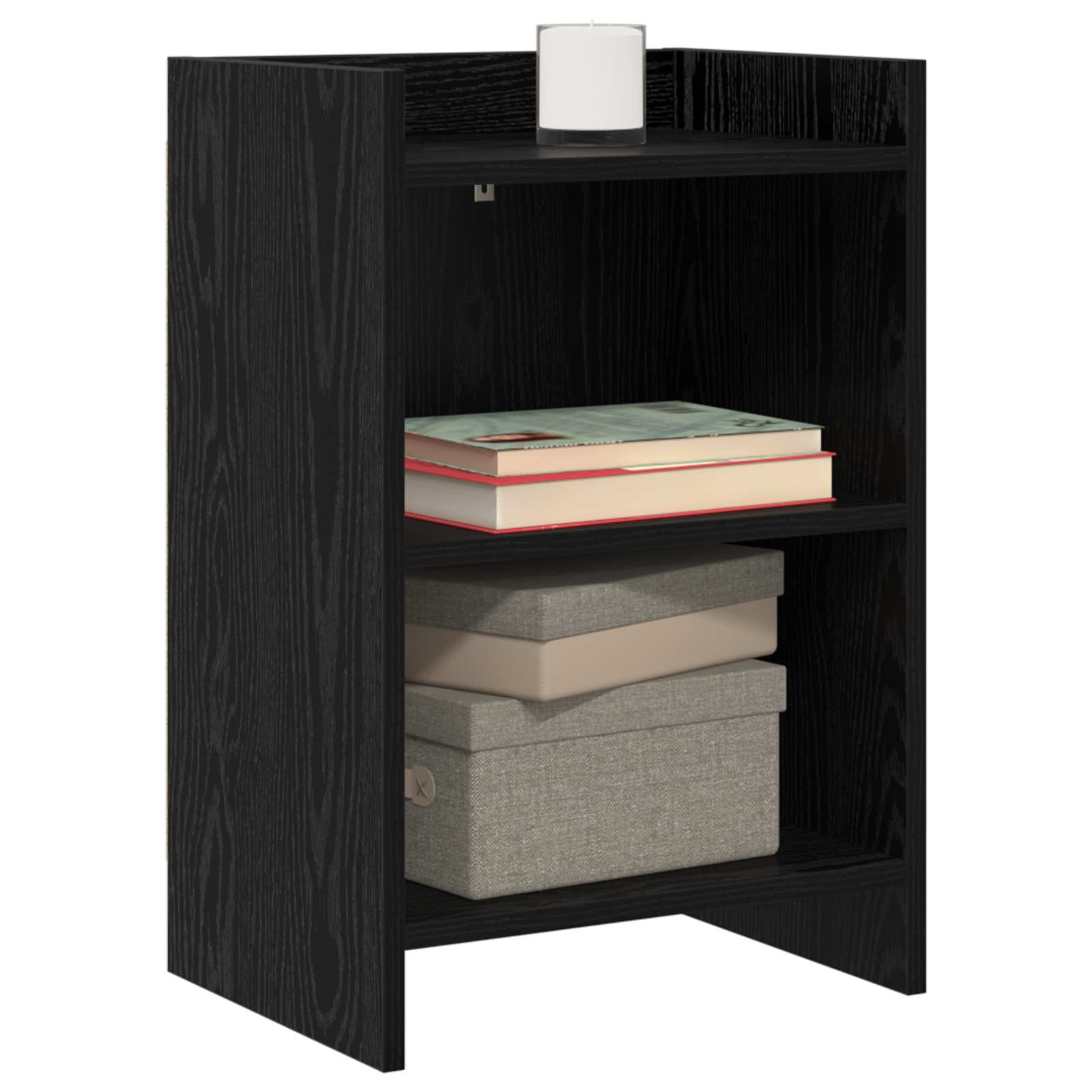 Κομοδίνα Μαύρη Δρυς 40 x 30 x 60 cm Επεξεργασμένο Ξύλο