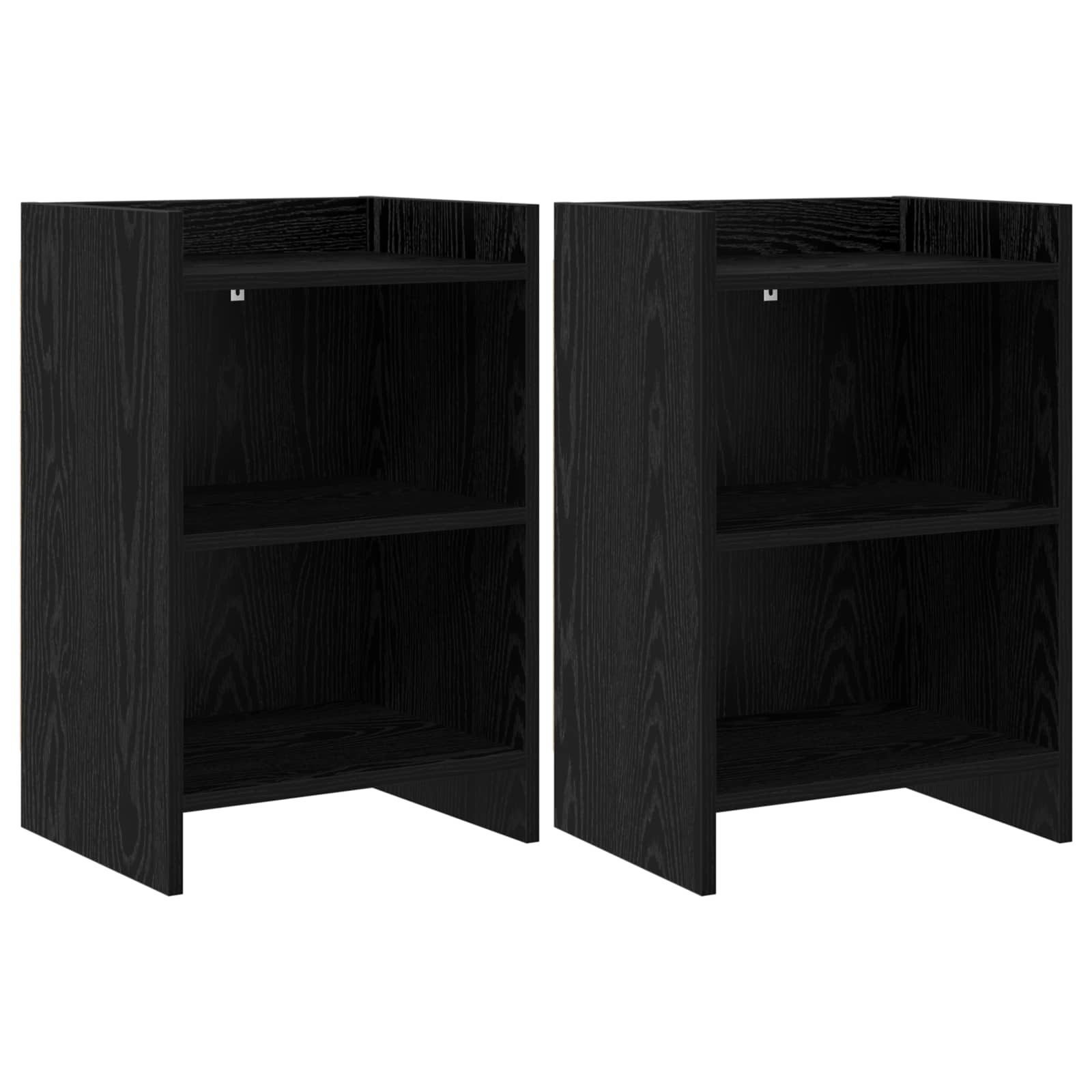 Κομοδίνα 2 pcs Μαύρη Δρυς 40 x 30 x 60 cm Επεξεργασμένο Ξύλο