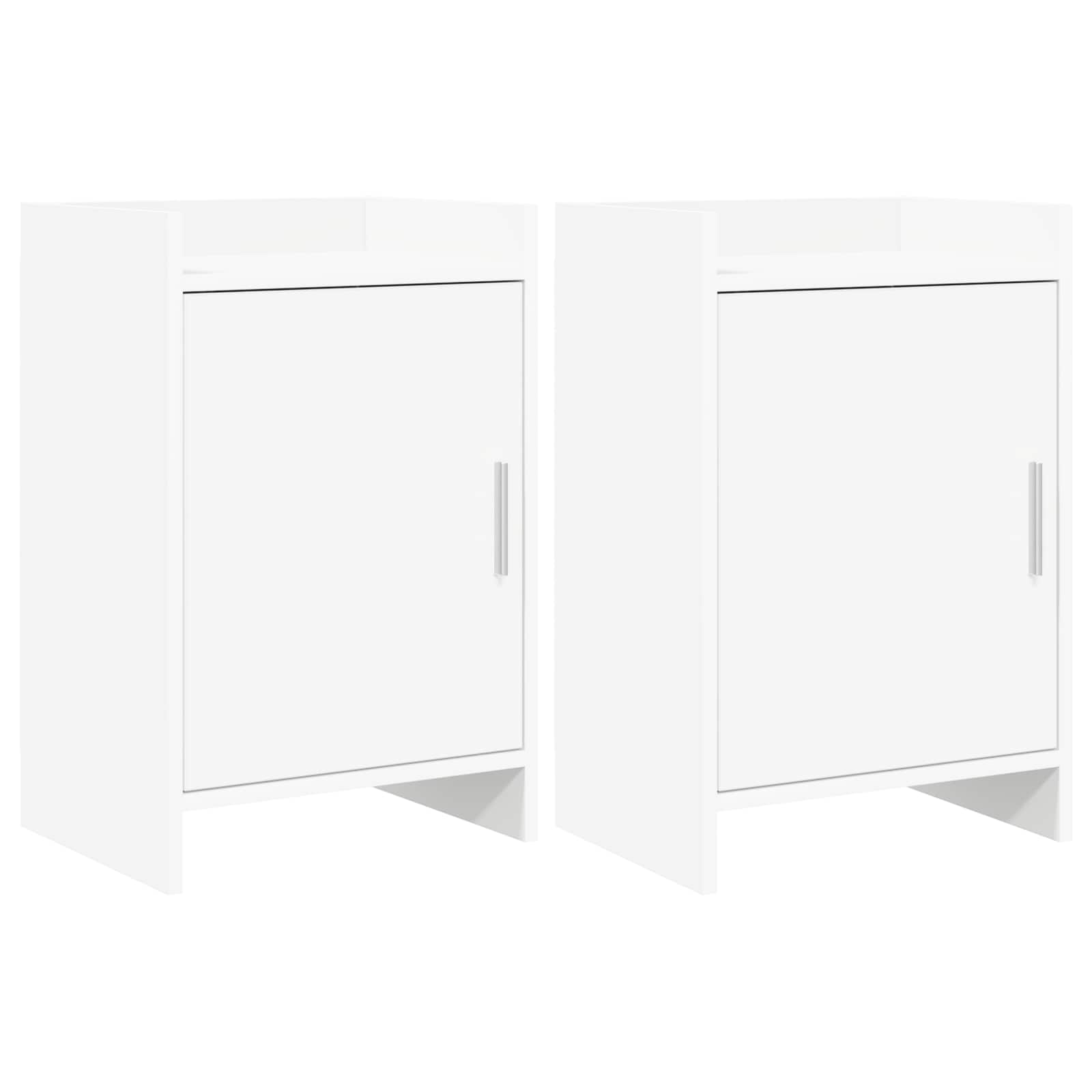 Κομοδίνα 2 pcs Λευκό 40 x 30 x 60 cm Επεξεργασμένο Ξύλο