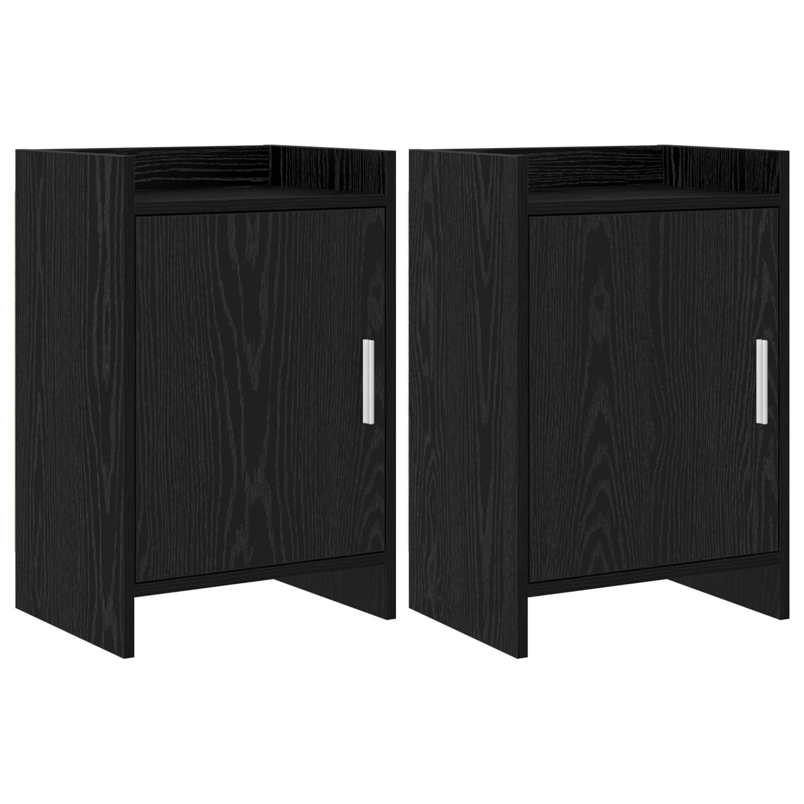 Κομοδίνα 2 pcs Μαύρη Δρυς 40 x 30 x 60 cm Επεξεργασμένο Ξύλο