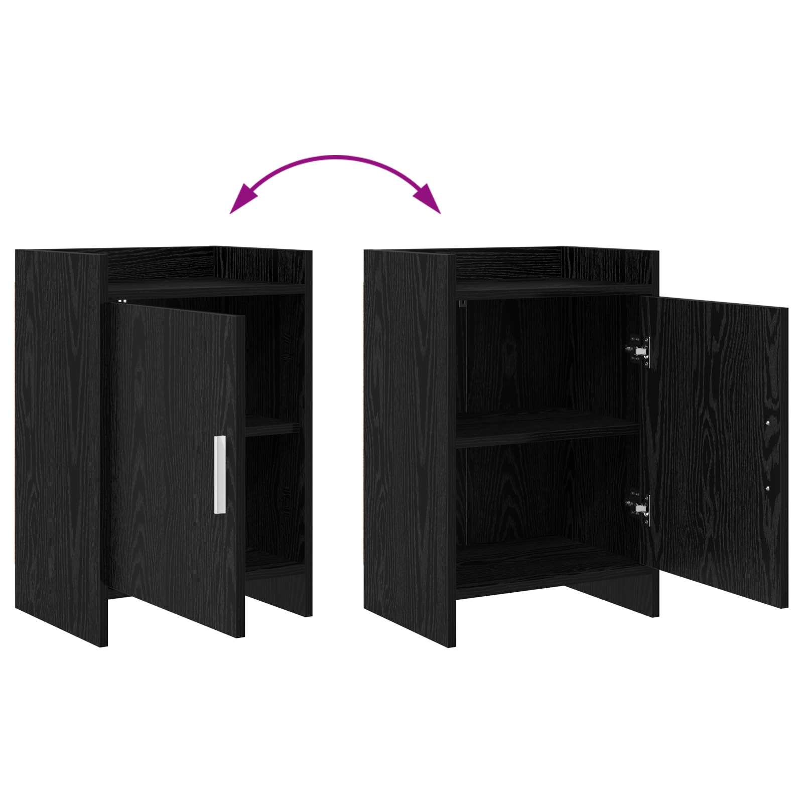 Κομοδίνα 2 pcs Μαύρη Δρυς 40 x 30 x 60 cm Επεξεργασμένο Ξύλο