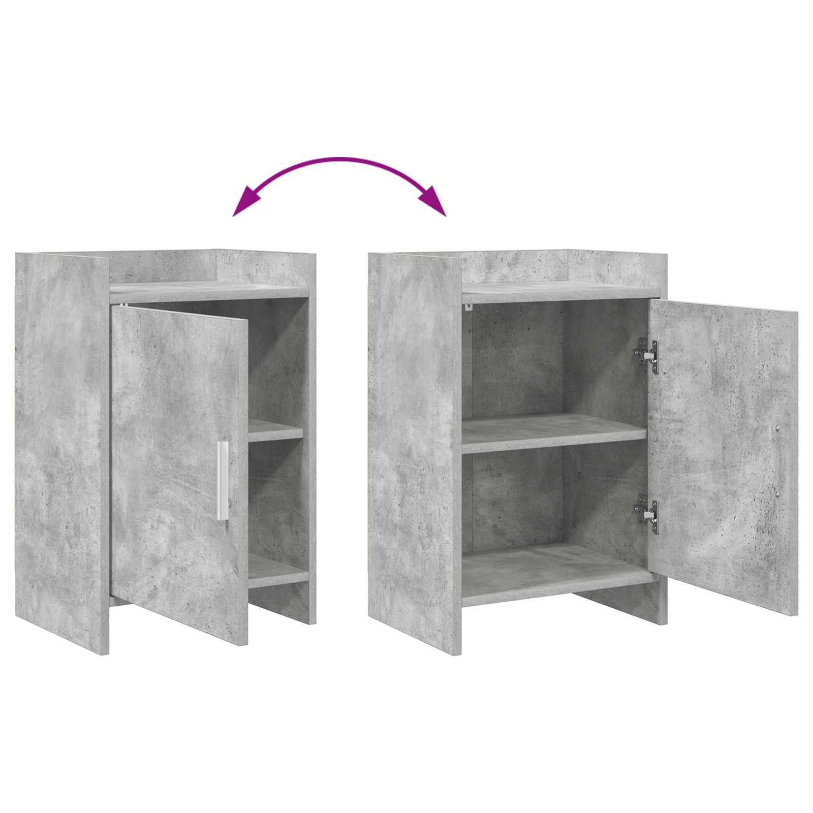 Κομοδίνα 2 pcs Γκρι Σκυροδέματος 40 x 30 x 60 cm