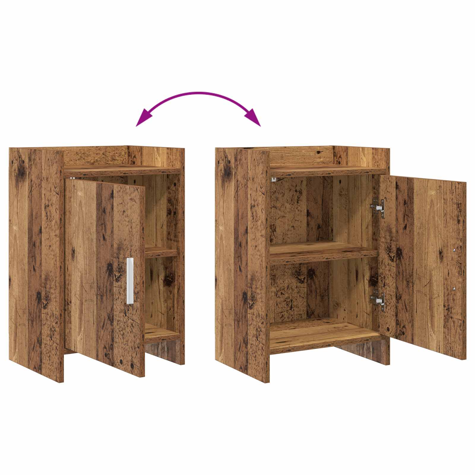Κομοδίνα 2 pcs Παλαιωμένο ξύλο 40 x 30 x 60 cm