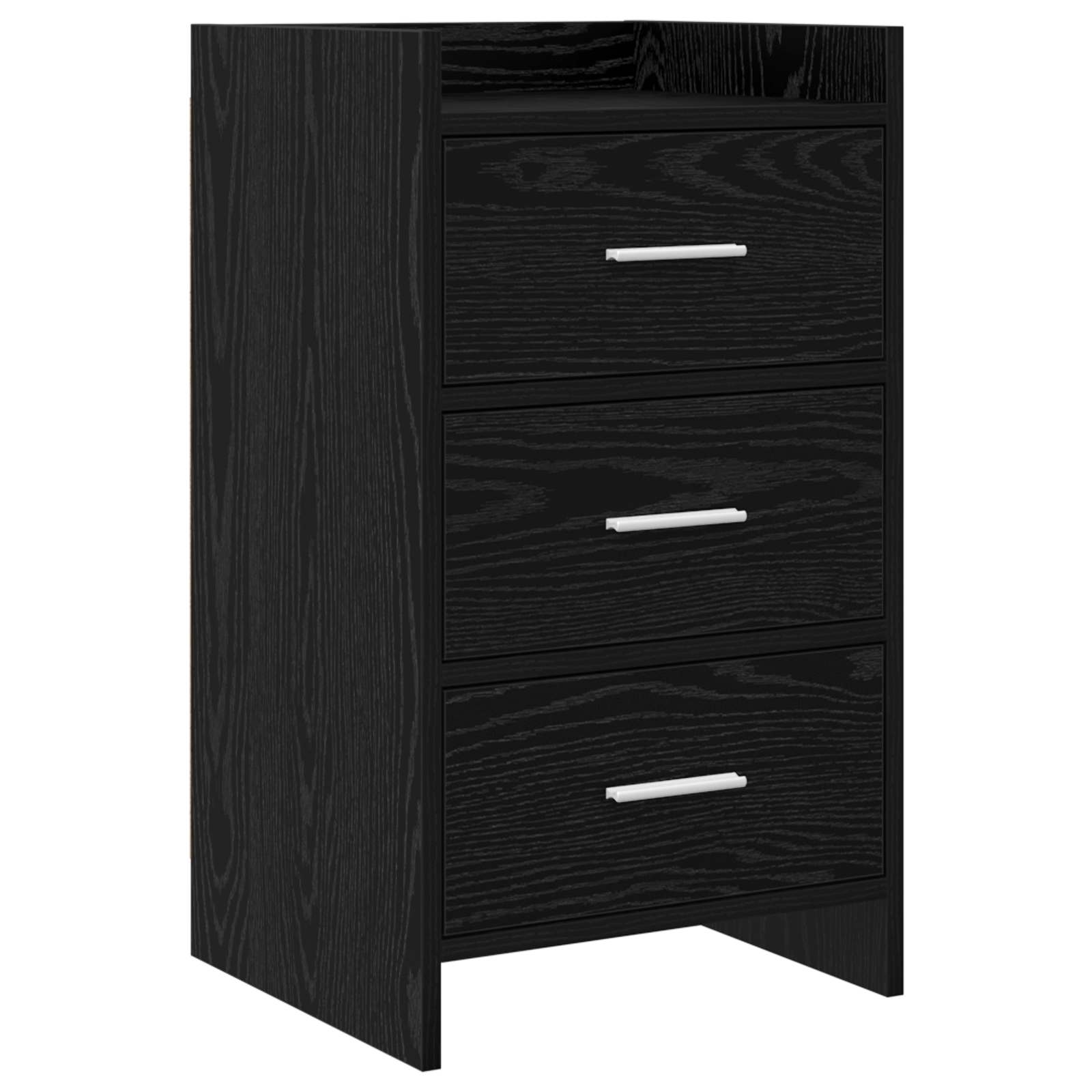 Κομοδίνα Μαύρη Δρυς 40 x 36 x 70 εκ. Επεξεργασμένο Ξύλο