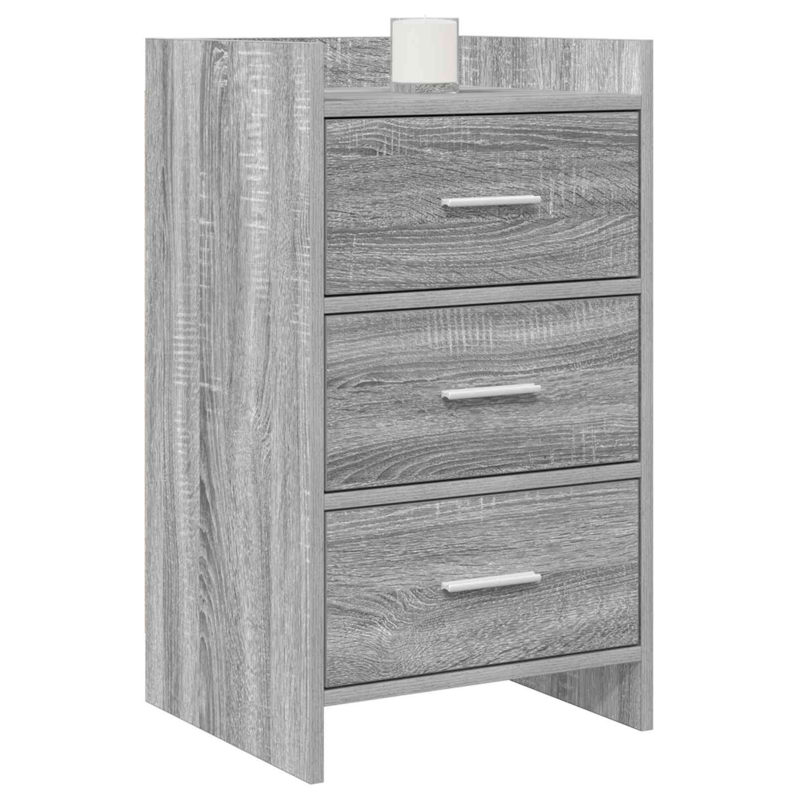 Κομοδίνα Γκρι Sonoma 40 x 36 x 70 εκ. Επεξεργασμένο Ξύλο